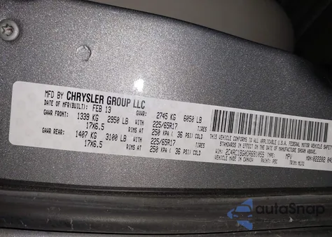 2013 Chrysler Town & Country Touring из США, поврежденный, VIN 2C4RC1BG0DR691055